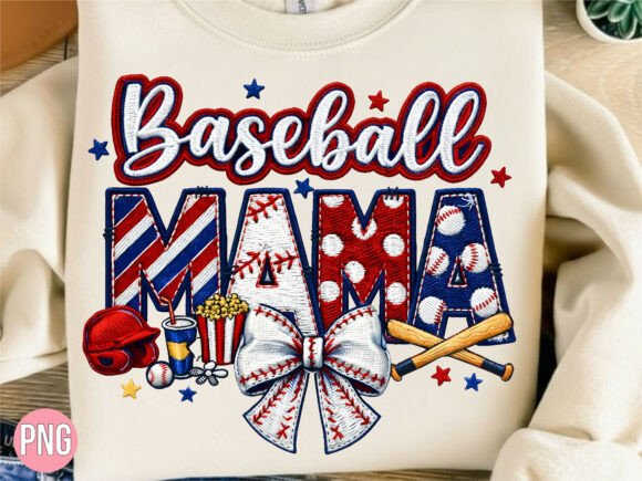 Baseball Mama Faux Embroidery Sports PNG Review