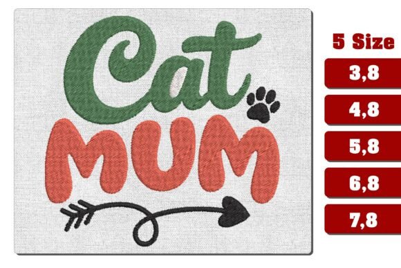 Cat Mum Retro Wavy Paw Embroidery File Review