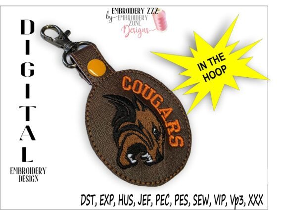 Cougars Mascot Key Fob Embroidery Design Review