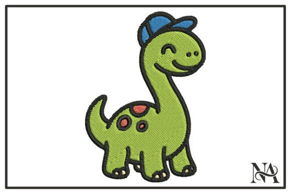 Cute Dino with Cap Embroidery Design Review