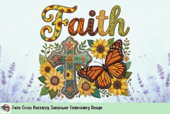 Faith Cross Butterfly Sunflower Embroidery Design Review