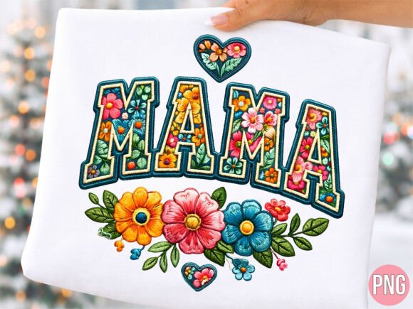 Floral Mama Embroidery Patch Style PNG Review