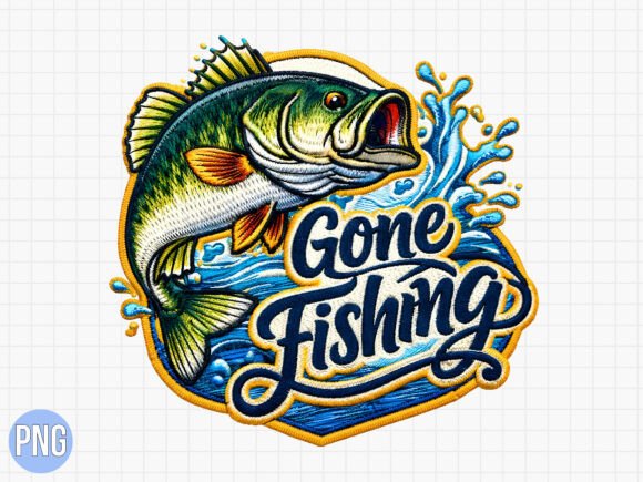Gone Fishing Bass Fish Embroidery PNG Review