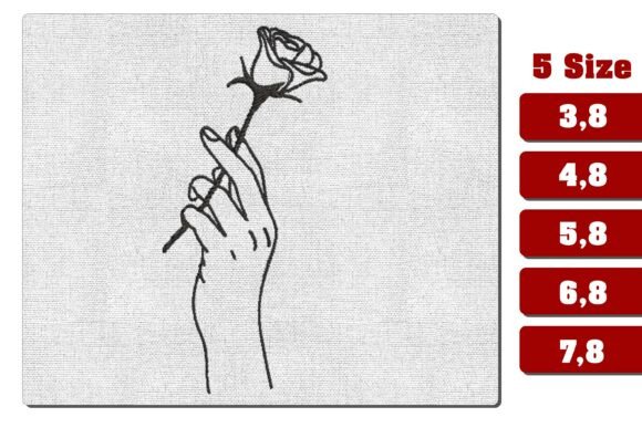 Hand Holding Rose Line Art Embroidery Review