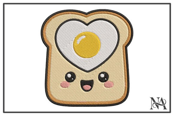 Kawaii Heart Egg Toast Embroidery Design Review