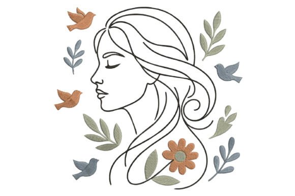 Line Art Woman Embroidery Design Review
