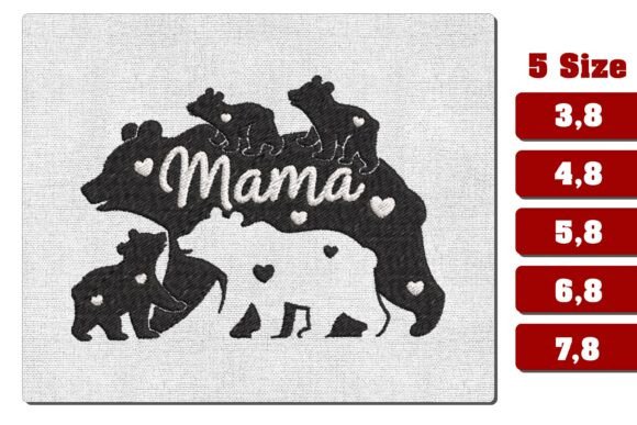 Mama Bear with Three Cubs Embroidery Review