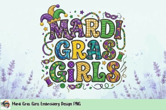 Mardi Gras Girls Embroidery Design PNG Review