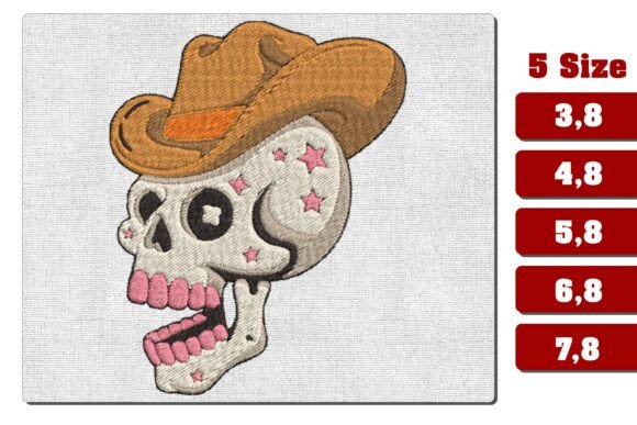 Pink Cowgirl Skull Machine Embroidery Review